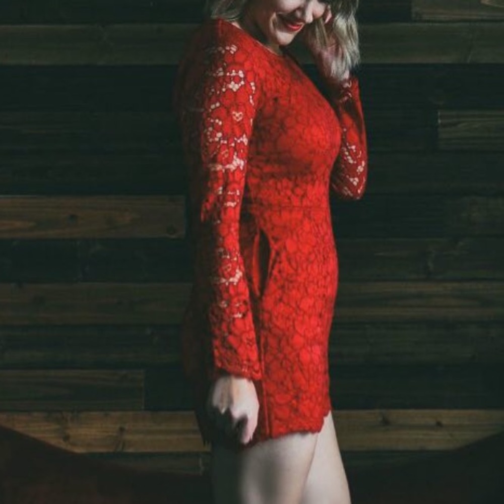 Red Lace Romper